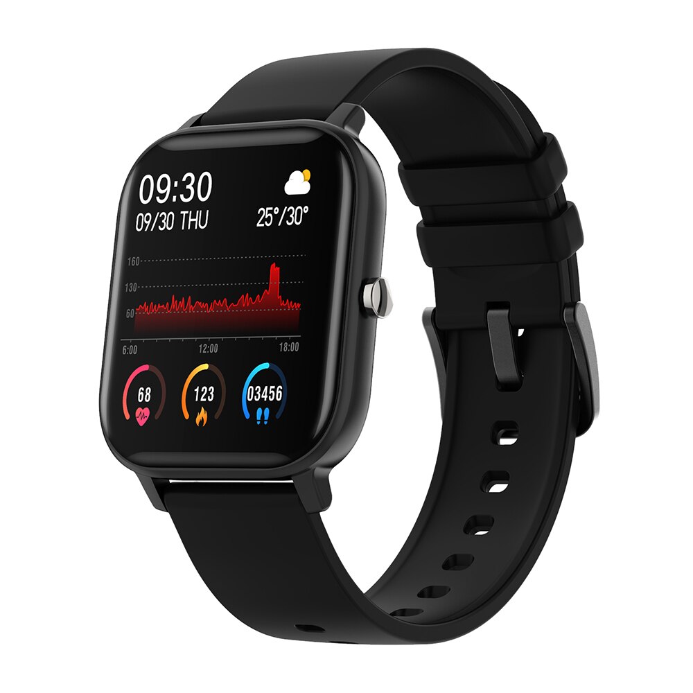 COLMI P8 1.4 inch Smart Watch Men Full Touch Fitness Tracker Blood Pressure Smart Clock Women GTS Smartwatch for Xiaomi: p8 Black