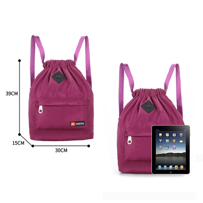 Large Capacity Waterproof Sports Bag Women Men Bundle Mouth Sport Backpacks For Gym Fitness Running Bag Sports Accessories