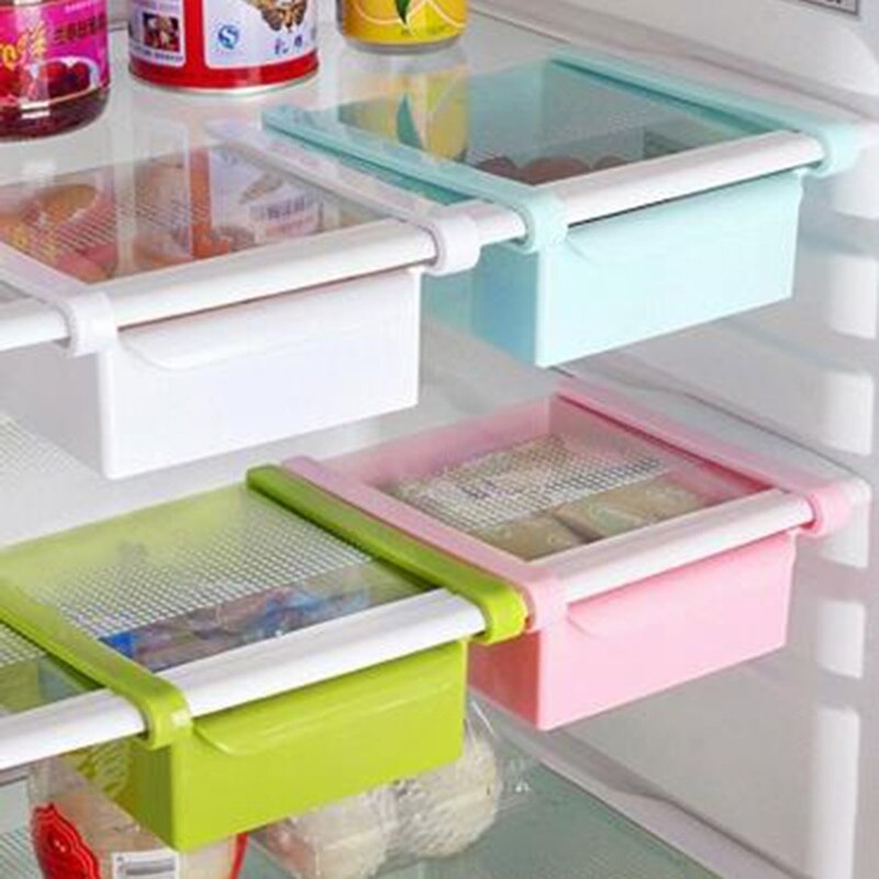 Hanging Basket Under The Wall Shelf Compartment Partition In The Refrigerator Pull-out Refrigerator Storage Box 16.5x15.5x7CM