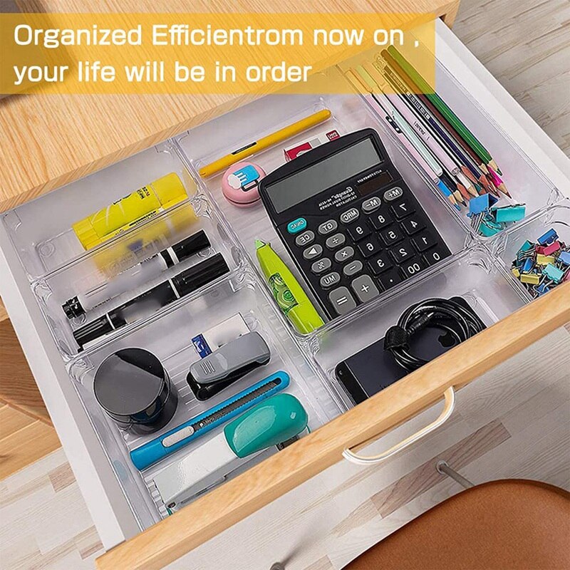 20Pcs Storage Box Drawers, Organiser Drawer Set, Transparent Drawer Insert,Organiser For Dressing Table, Kitchen, Office
