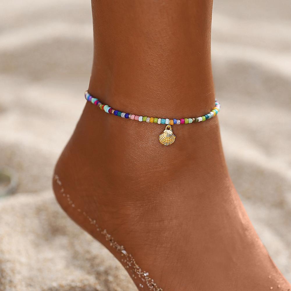 Bohemian Gold Kleur Ster Enkelbanden Voor Vrouw Vintage Handgemaakte Kwastje Kralen Enkelband Enkelband Been Voet Armband Strand Sieraden: TS1906210451