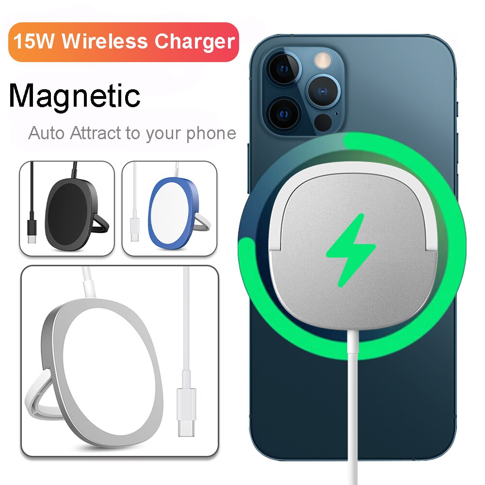 Caricabatterie Wireless magnetico 15W per iPhone 12 Pro Max Mini originale Magsafing ricarica rapida adattatore USB C PD Pad di ricarica assorbibile