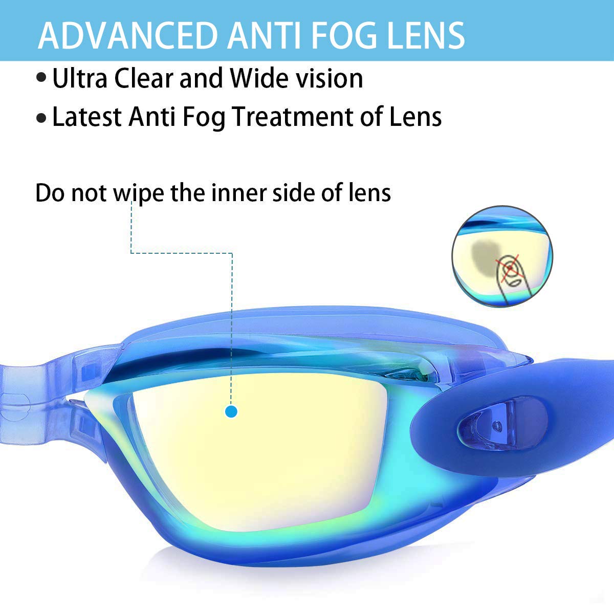 Svømmebriller anti-tåge uv svømmehætter silikone svømmebriller etui næse øreprop til børn mænd kvinder dykke briller