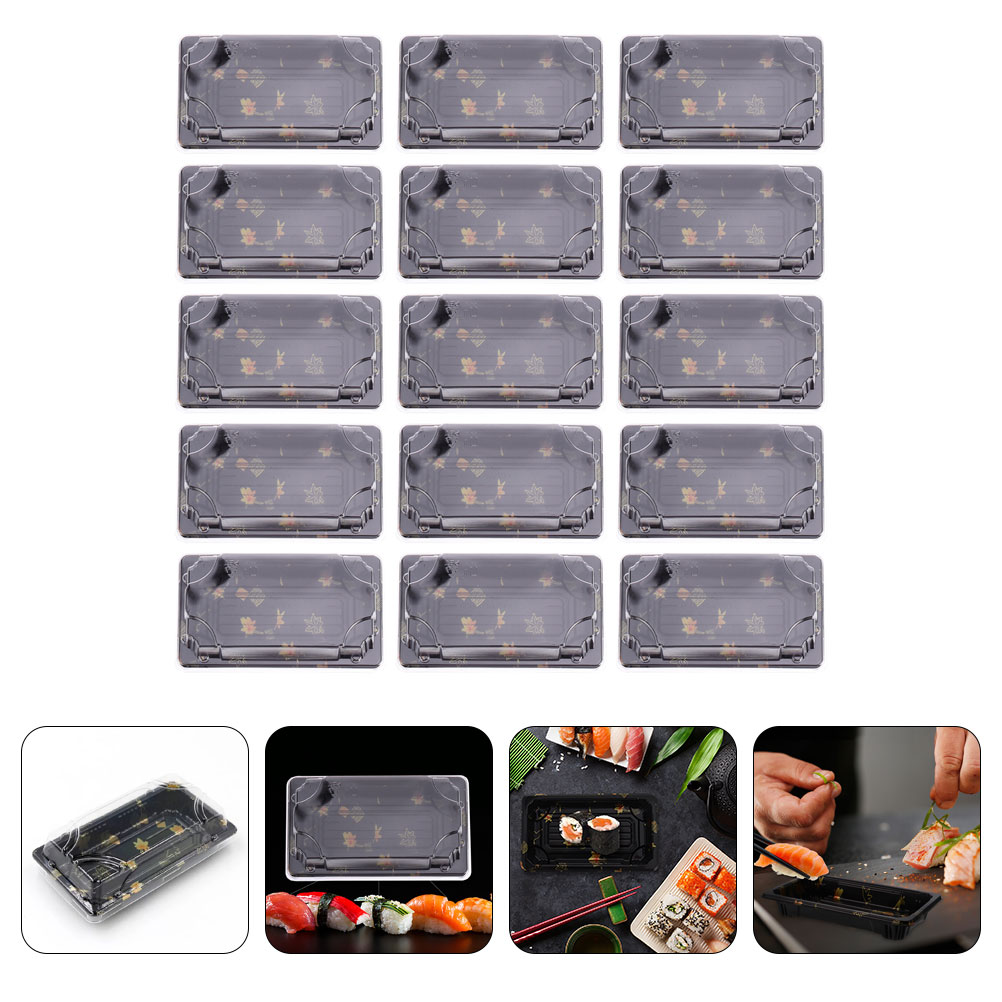 25pcs Sushi Take Out Container Disposable Sushi Trays Food Container Box: Default Title