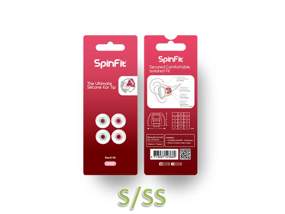 Spinfit  cp360 3.6mm siliconen oordopjes voor draadloze in-ear oordopjes (ssmls/ssmlm/slm): Sss