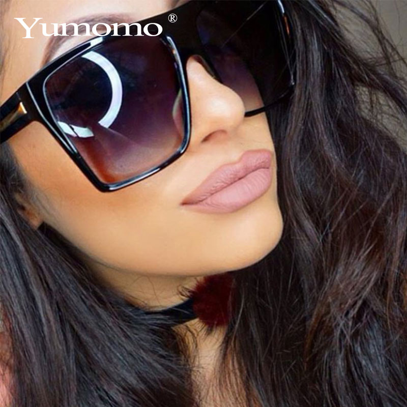 Yumomo Vintage Zonnebril Vrouwen Oversized Zonnebril Shades Grote Zwarte Lens Bril UV400 Mode Brillen