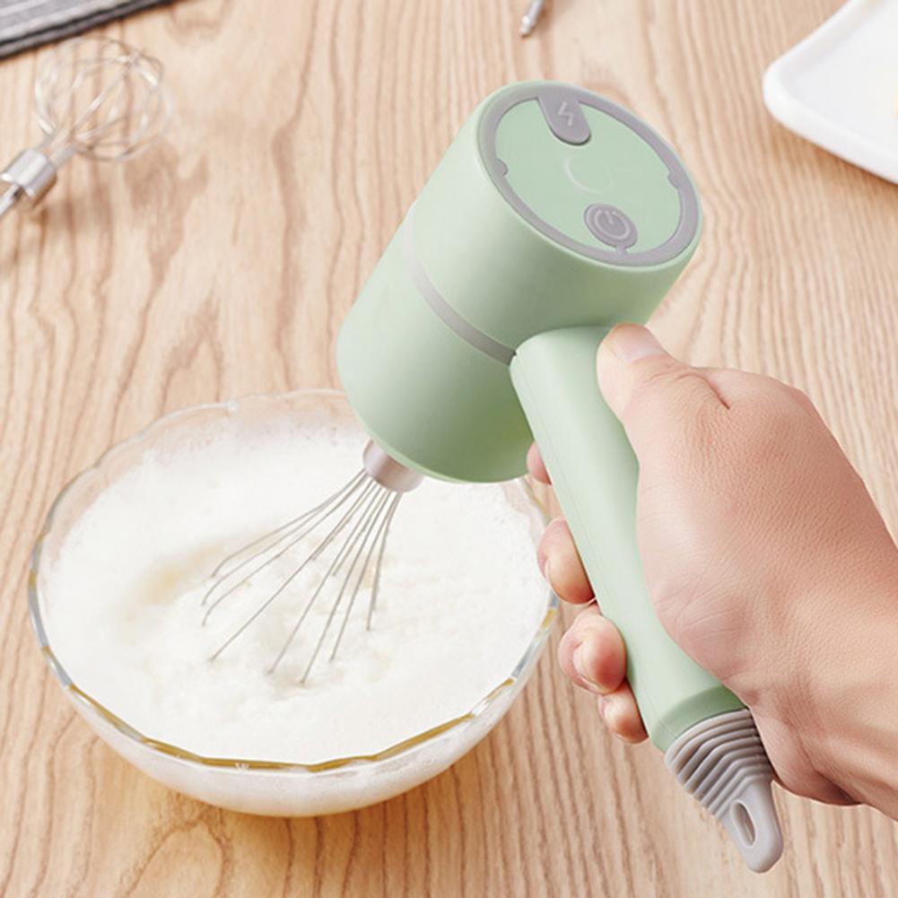 1 Set Egg Whisk Mini Versatile Stick Blender Stainless Steel Handheld Egg Beater 3-Speed Electric Whisk Blender for Baking