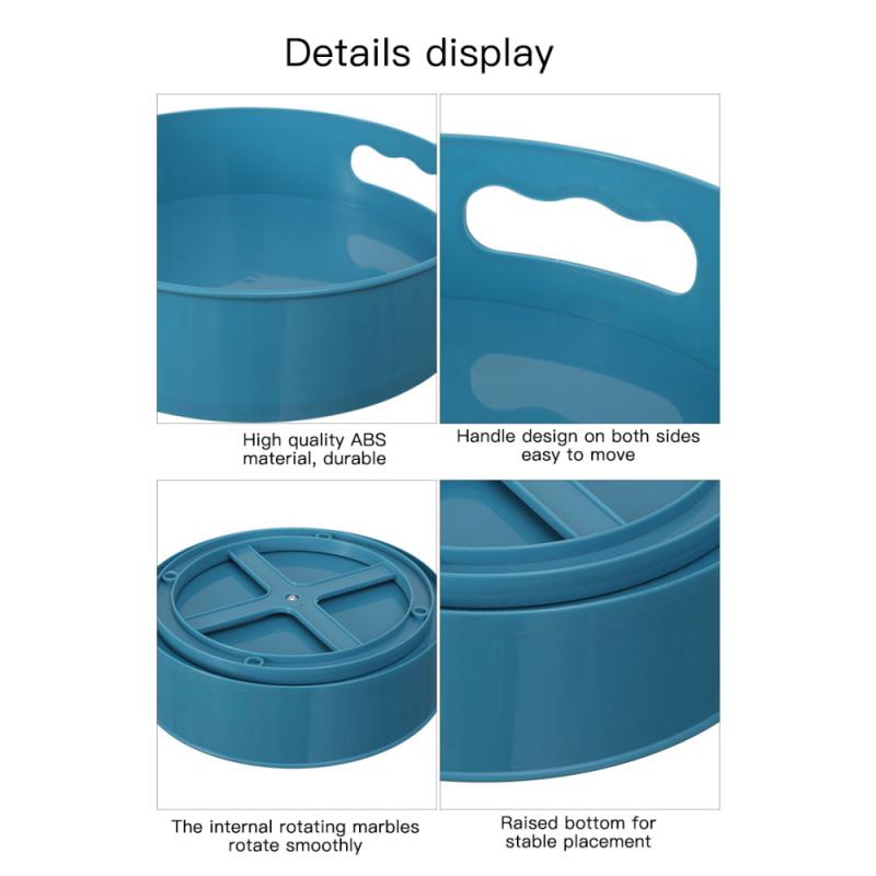 360° Rotating Kitchen Storage Tray Spice Jar Containers Large Capacity Snack Food Tray Cosmetics Organizer Kitchen Storage Box