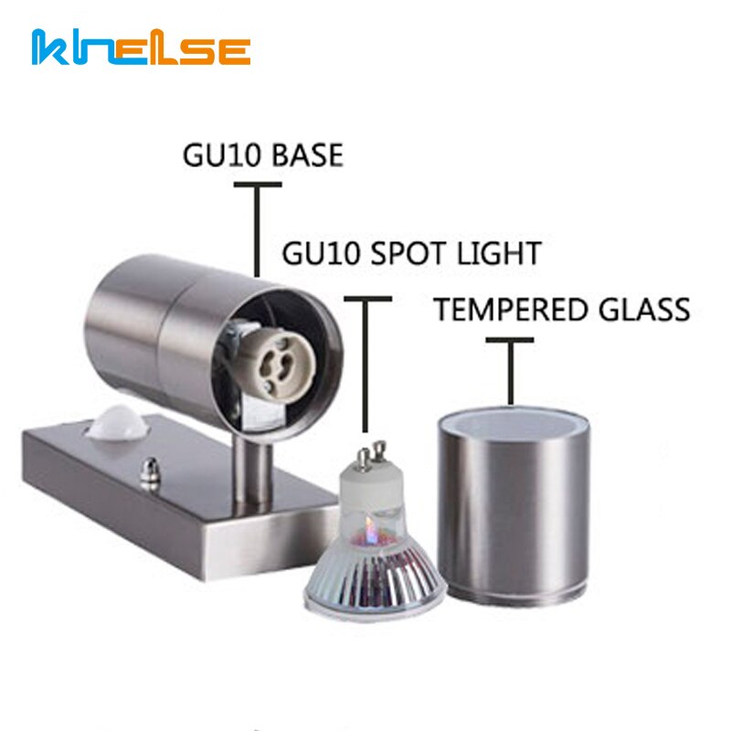 Black PIR Stainless Steel Induction Movement Sensor PIR Motion Wall Light Double Outdoor 10W Wall Lamp IP54 Up Down Bracket Lamp