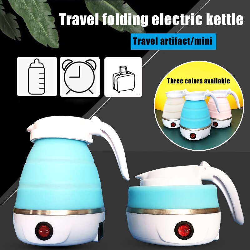 Hervidor de agua eléctrico plegable para viaje y hogar, mini tetera eléctrica portátil con apagado automático, J99S
