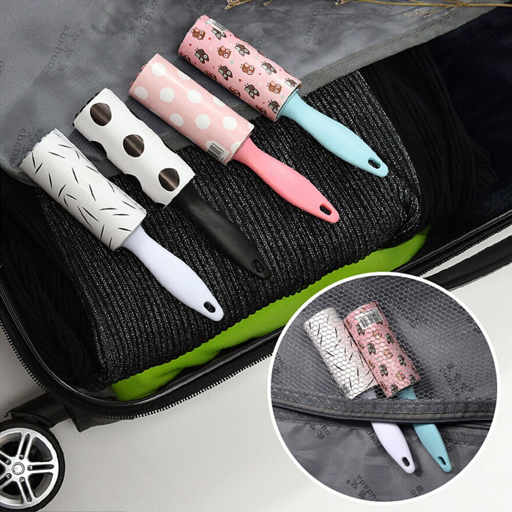 Mini Clothes sticky hair Portable Cleaning Device Clothes Coat Sticky Lint Roller Dust Cleaner Tear-out Sticky Paper Roller