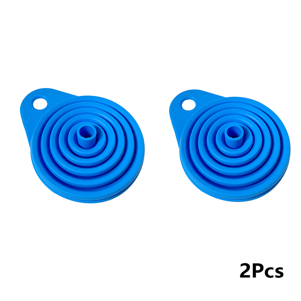 2Pcs Foldable Car Engine Funnel Silicone Liquid Funnel Washer Engine Oil Petrol Change Tools for Motorcycle Car Acesssories: WHITE