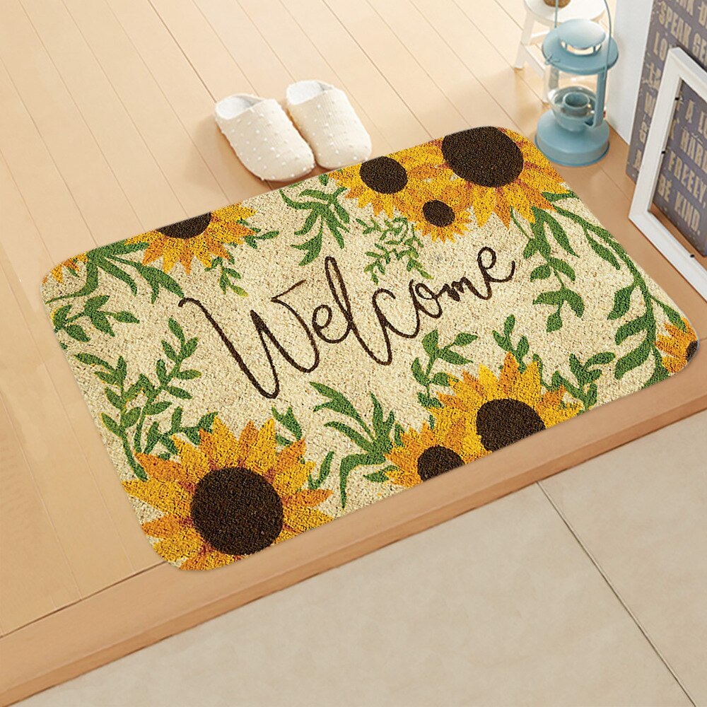 1 pièces bienvenue lettre imprimer paillassons Rectangle tapis de bain antidérapant chambre cuisine entrée imprimer tapis de sol paillassons: 9