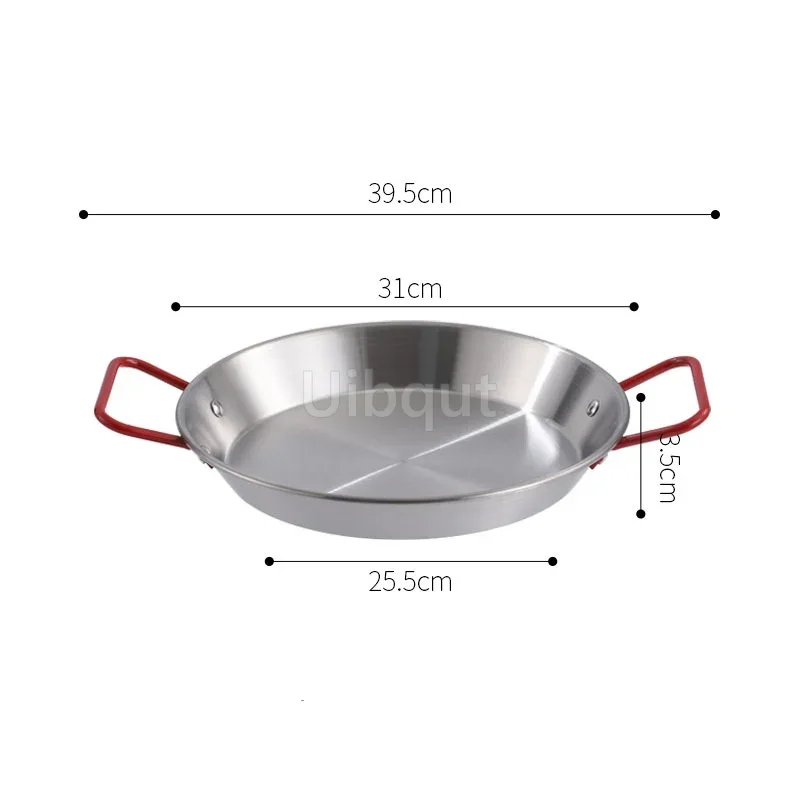 Rustfrit stål god spansk paella pande fisk og skaldyr ret koreansk stegt kylling ret ost komfur binaural frugt sukker pande: Lysegrå