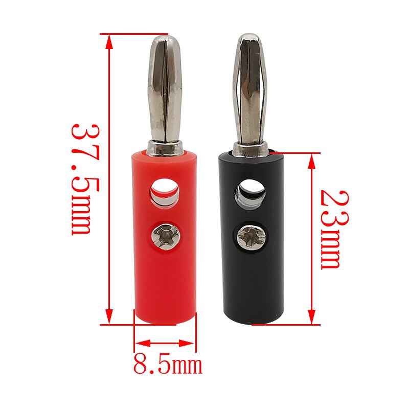 10/5/2Pair 4mm Banana Plug Screw Audio Speaker Adapter 4mm Banana Socket Jack Panel Terminal Connector Kits DIY Parts Red Black