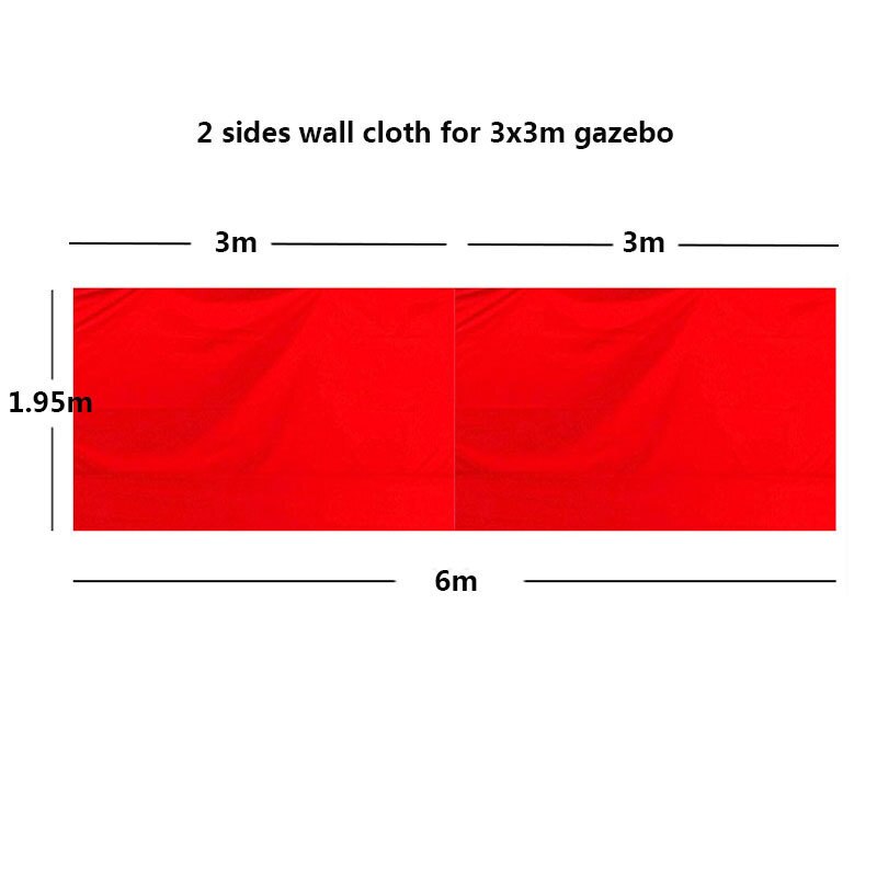 210D Waterdichte Oxford Doek Voor Tent Regendicht Zonnescherm Luifel Doek Alleen Zijwand Zonder Frame Dak Tuinhuisje Accessoires: All Red 2 Sides 6m