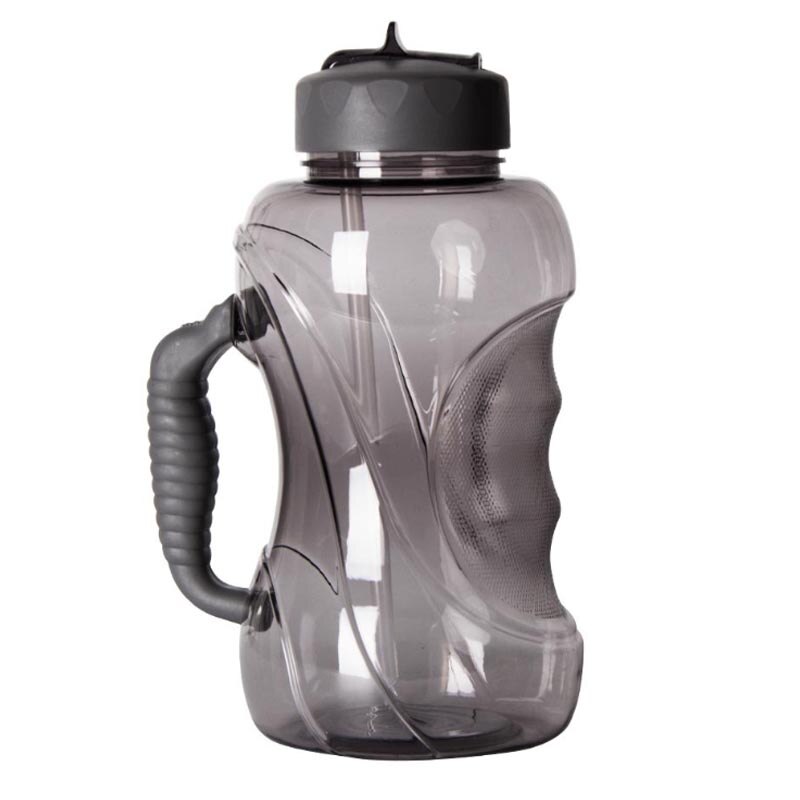 Recién 1.5L taza de agua de gran capacidad de botella para deporte al exterior botella de agua con pajita con mango