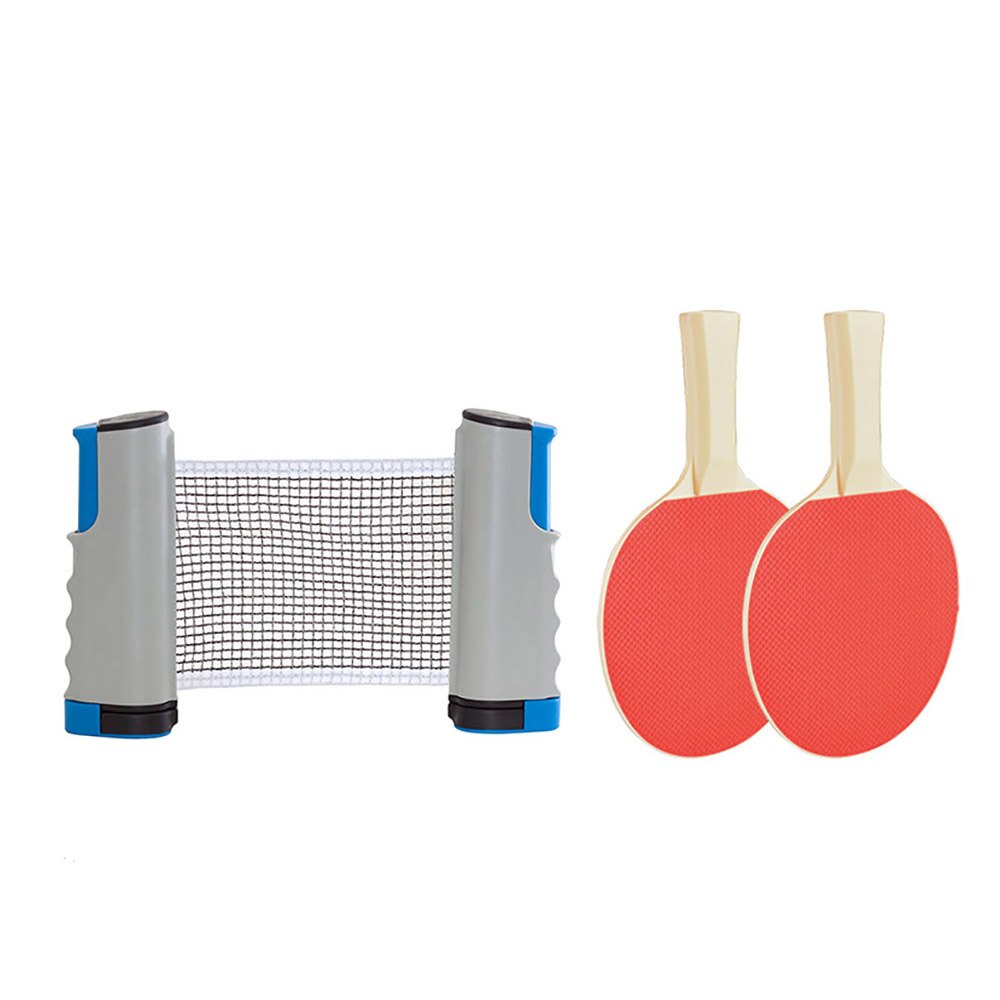 Retractable Ping Pong Rack Ping Pong Accessory Portable Ping Pong Net Rack With 1Pair Table Tennis Rackets Easy Installation: 02 as shown