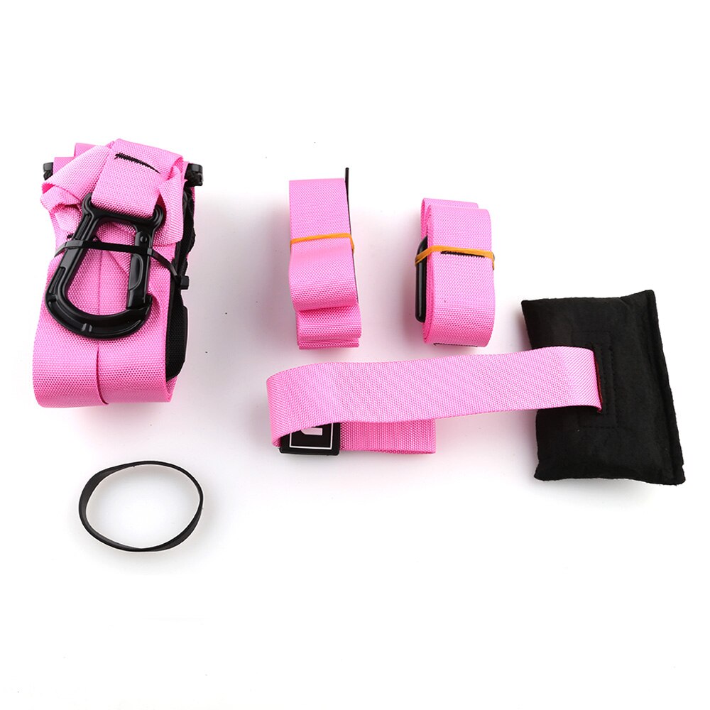 P4 hängande bälte träning gym hem träning suspension träning stretching elastiska remmar fitness band banda resistencia fitness: P3- rosa