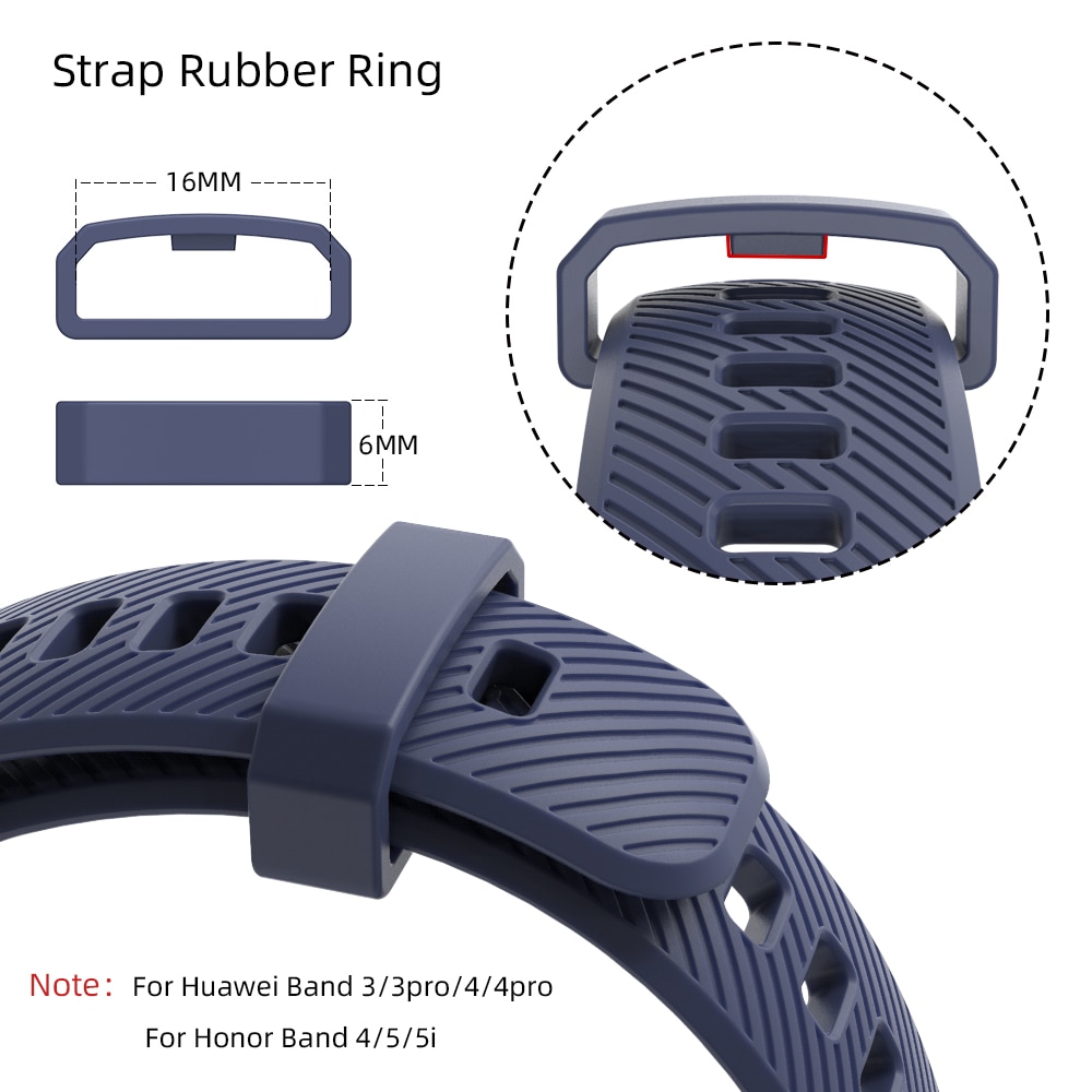Til huawei band 3 4 pro rem 3 stk gummi ring holder ring til honor band 4 5 armbånd bånd holder sikkerhedsholder holder