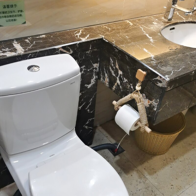 Porte-serviettes en papier noir et doré, porte-serviettes mural rétro, accessoires de salle de bains, porte-serviettes