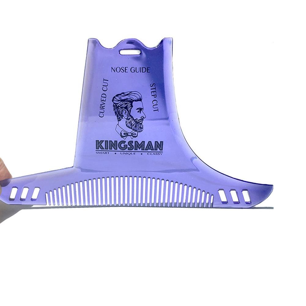 Plantilla para dar forma a la barba para hombre, peine para Barba, barba, bigote, herramientas de cuidado de estilismo, recortar peines con plantilla: purple