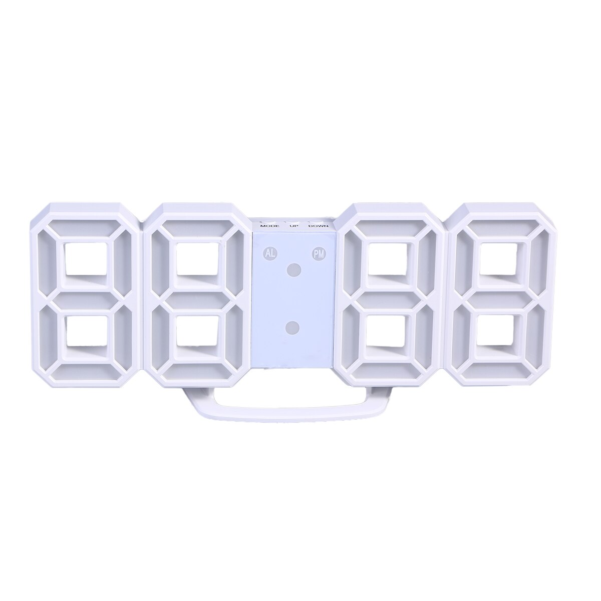 Elektronisk 3d tal digitalt led vækkeur led lys væghængt ur med timer snooze: 3188728