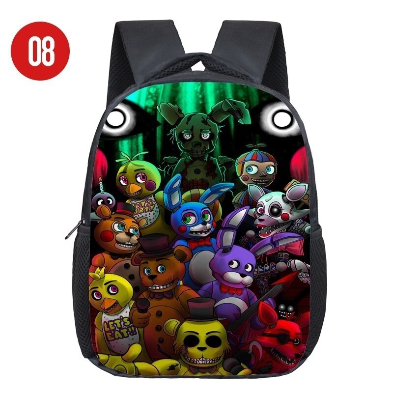 Mochilas de 12 pulgadas de cinco noches para niños pequeños de Freddy, mochilas escolares FNAF, mochilas preescolares para niños, mochila de viaje Freddy: Gris