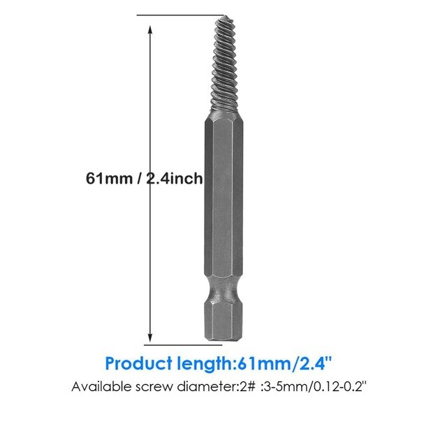 Hex Shank Screw Extractor Drill Bits Guide Broken Damaged Bolt Stud Remover: 2
