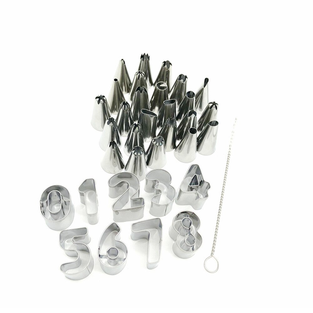 41 PCS/Set Metal Icing Pastry Piping Nozzles Tips Set Fondant Cake Decorating Tools Cake Decorating Tools