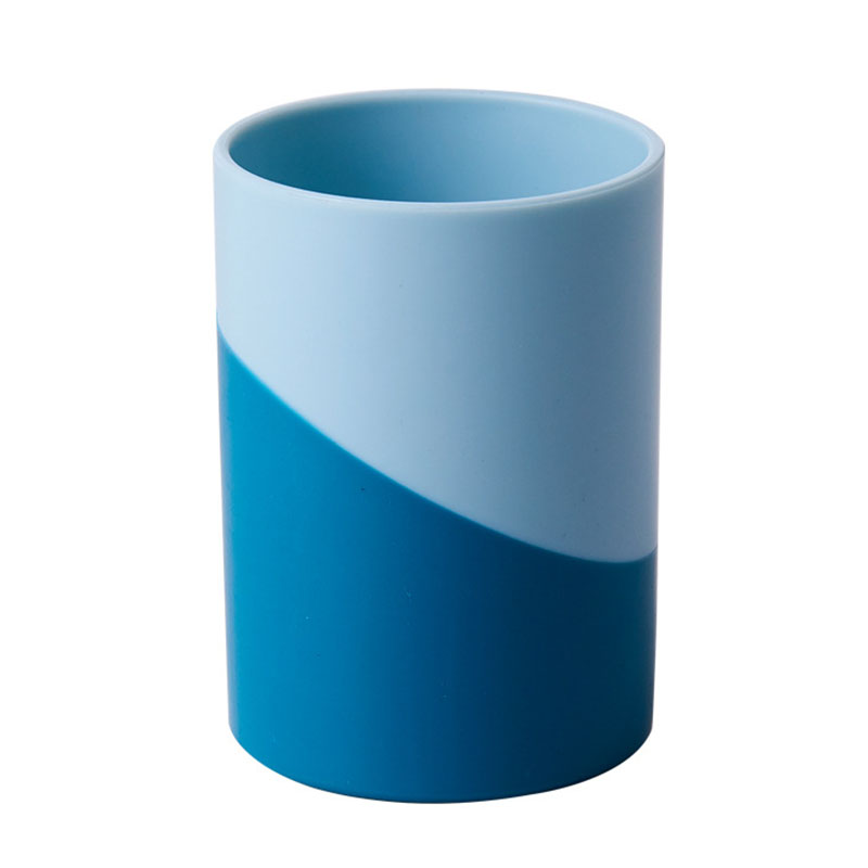 Mundspülbecher - Einfaches Zweifarbiges Entwurf - Badezimmer-Accessoire - PP-Kunststoff - 9,8cm Höer: Blau