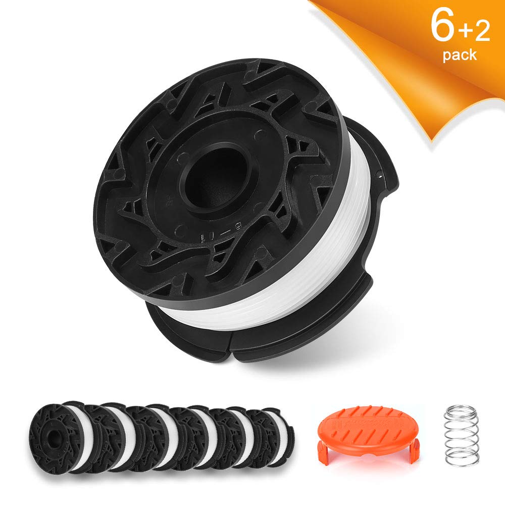 Lawn Mower Replacement Kits Grass String Trimmer Spool Line Cap Cover with Spring Auto Feed Work with AF-100 Black and Decker: Option D