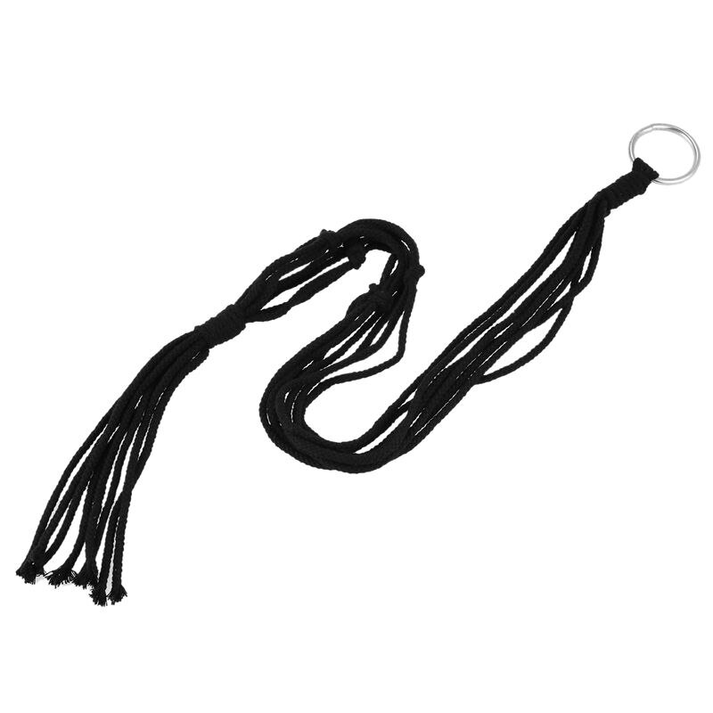 Handgemachte Natürliche Baumwolle seil Macrame Schnur Pflanzen Aufhänger Geflochtene Hängenden Korb, 92Cm Schwarz