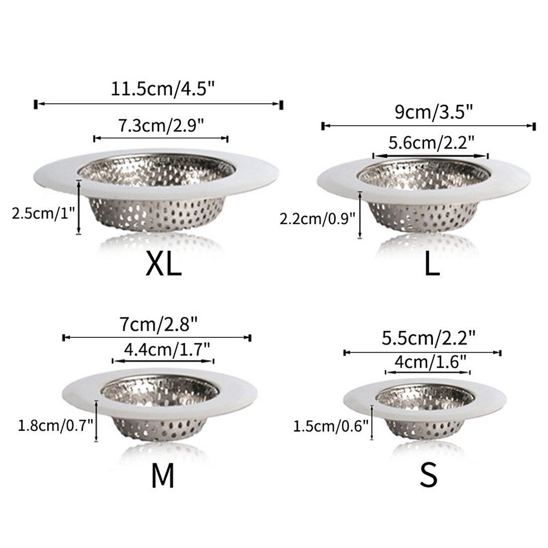 Rvs Spoelbak Filter Gootsteen Zeef Hair Stopper Catcher Filter Badkamer Douche Afvoerputje Cover Zeef Drain