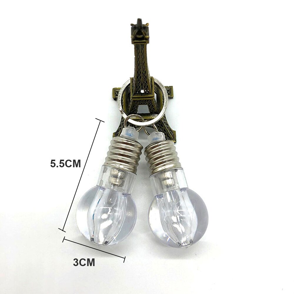 1pcs Novelty Lighting Mini LED Light Bulb Keychain Key Ring Illuminate Candy Flashlight Lamp Pendant Key Fob Christmas