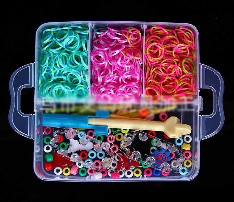 4500 stk gummibånd gør-det-selv-vævende værktøjskasse sæt elastisk silikone armbåndssæt børnelegetøj til børn piger