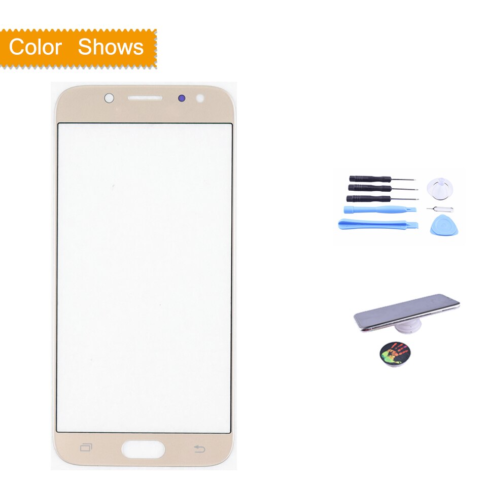 For Samsung Galaxy J7 Pro J730 J730F SM-J730F SM-J730G/DS Touch Screen Front Glass Panel TouchScreen LCD Outer Lens j7: gold with gift