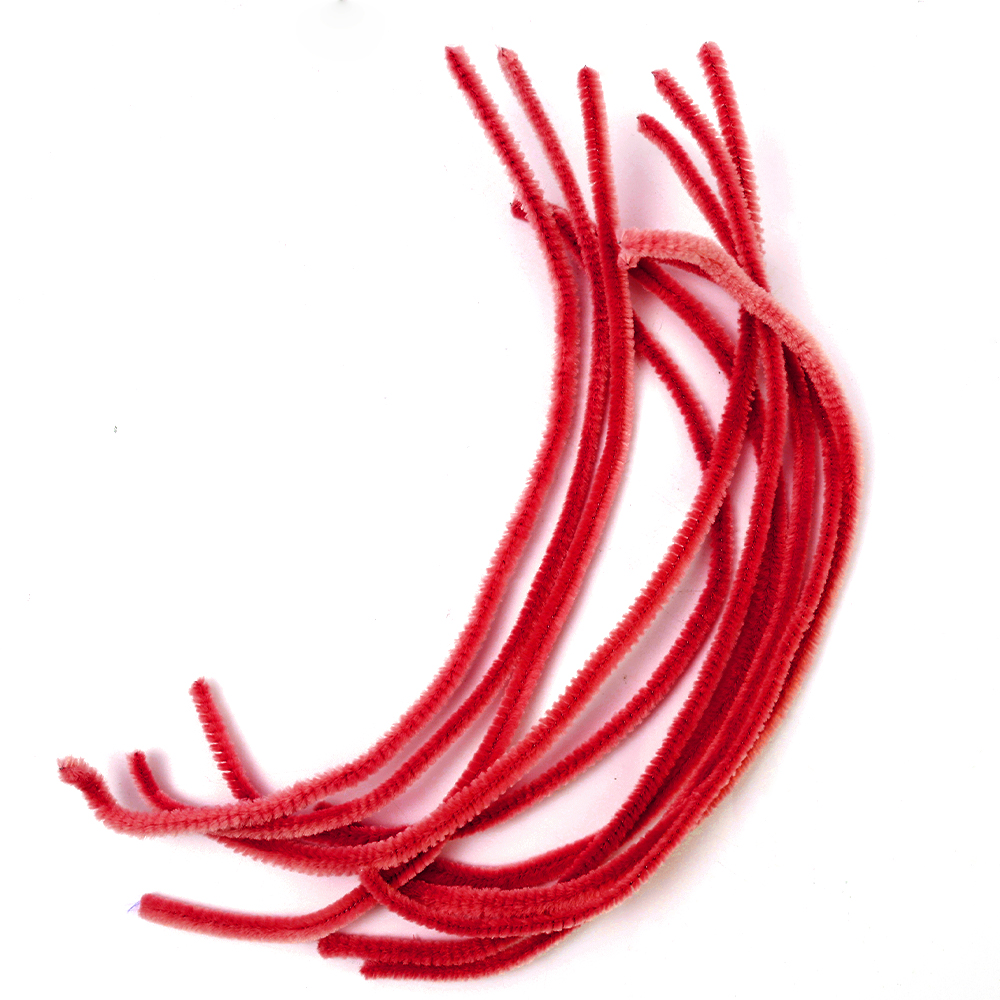 100/10pcs Colorful Plush Twister Stick Toys DIY Handmade Flower Bouquet Material Pack Encryption Plush Twister Stick Puzzle Toys: Red