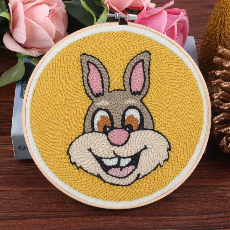 Söta gör-det-själv band djur bandgjorda broderi kit för barn handarbetssatser korsstygn konst hantverk sömnad dekor 15*15cm timmar: Sid