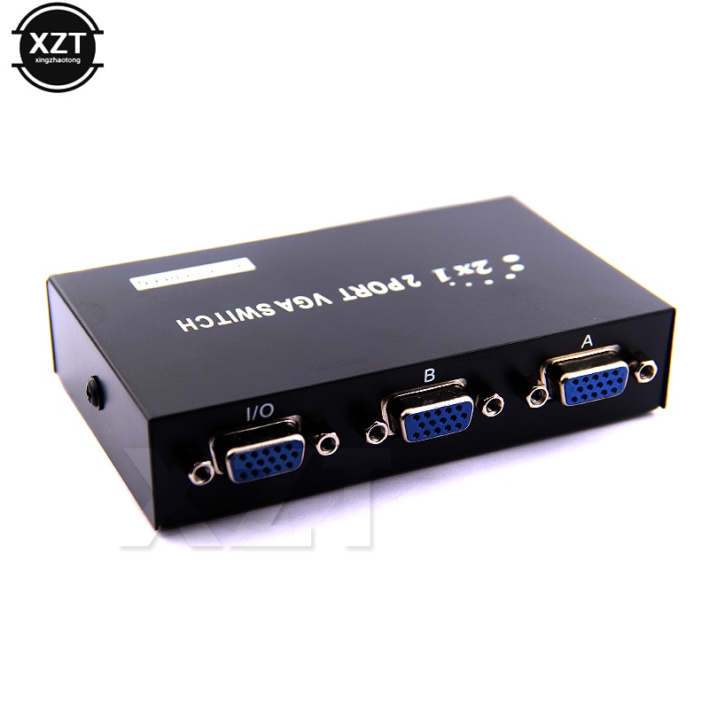 2 In 1 Out Mini 2 Port Vga Selector Box Vga/Svga Manual Sharing Selector Switch Box Switcher Splitter voor Lcd Pc Monitor
