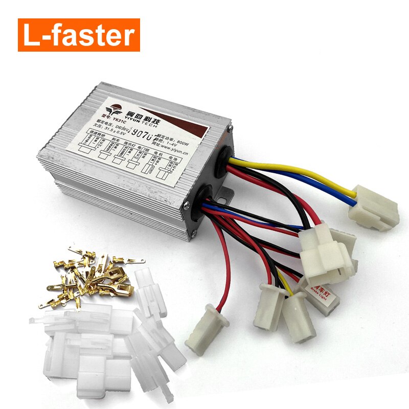 36V 800W Borstel Controller Met 30A Thermische Zekering 48V Motor MY1020Z Controle Case Voor Elektrische Trike Fiets fiets: With plugs / 48V800W