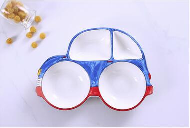 Assiette en céramique créative en forme de voiture, meilleure , vaisselle pour enfants, fruits secs sains, assiette à Dessert, bons pour enfants, 1215: blue L