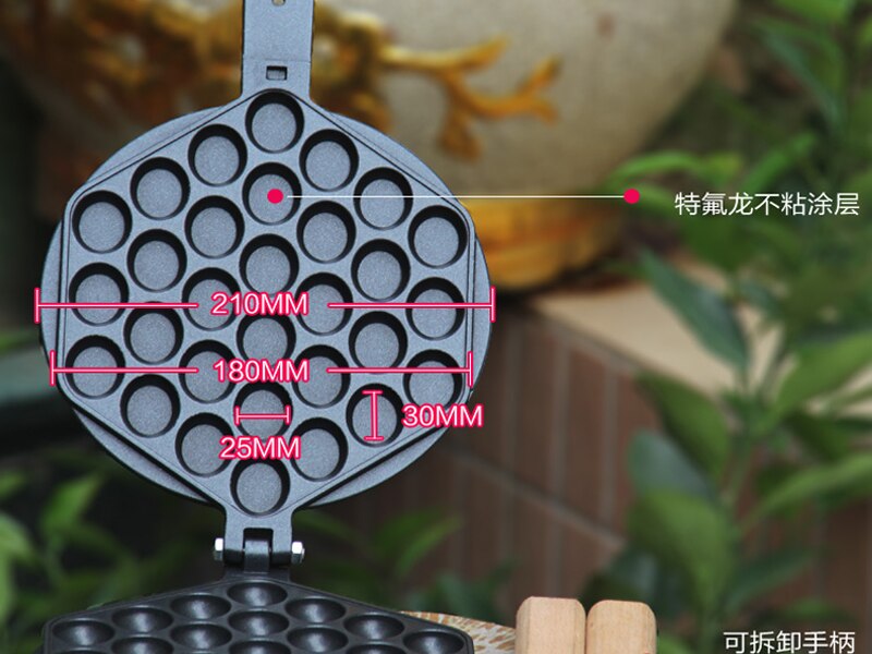 Egg bubble Waffle Pan Maker Double Sided Iron Pressure Pan Egg Waffle Pan Non-Stick Grill Egg Cake Pan Egg Puff Waffle Maker