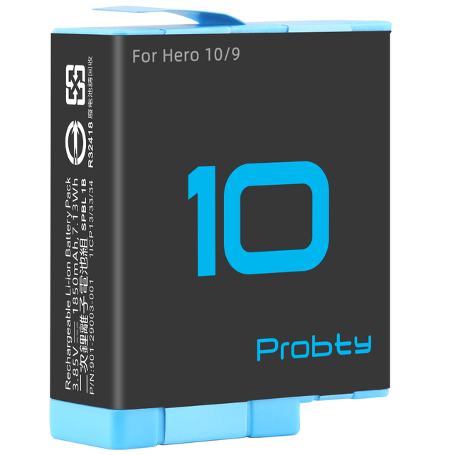 Voor Gopro 10 9 Batterij 3 Manier Smart Opladen Case 1850Mah Batterij Opbergdoos Voor Go Pro Hero 9 10 Accessoires: 1 Pc Battery