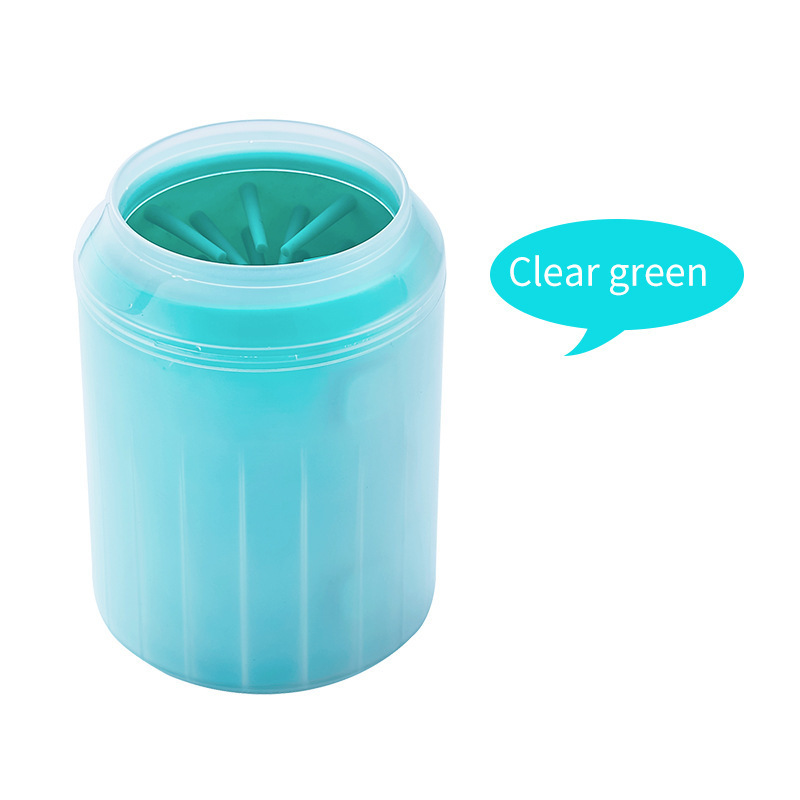 Taza limpiadora de patas de perro, peines de silicona suaves, toalla portátil para mascotas al aire libre, lavadora de pies, cepillo de limpieza de patas, cubo de limpieza de pies de lavado rápido: M / Verde