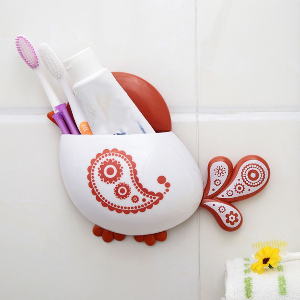 1pc Cartoon Bird Toothpaste Holder Wall Suction Cup for Kid Bathroom Organizer Toothpaste Toothbrush Holder Bathroom Accessories