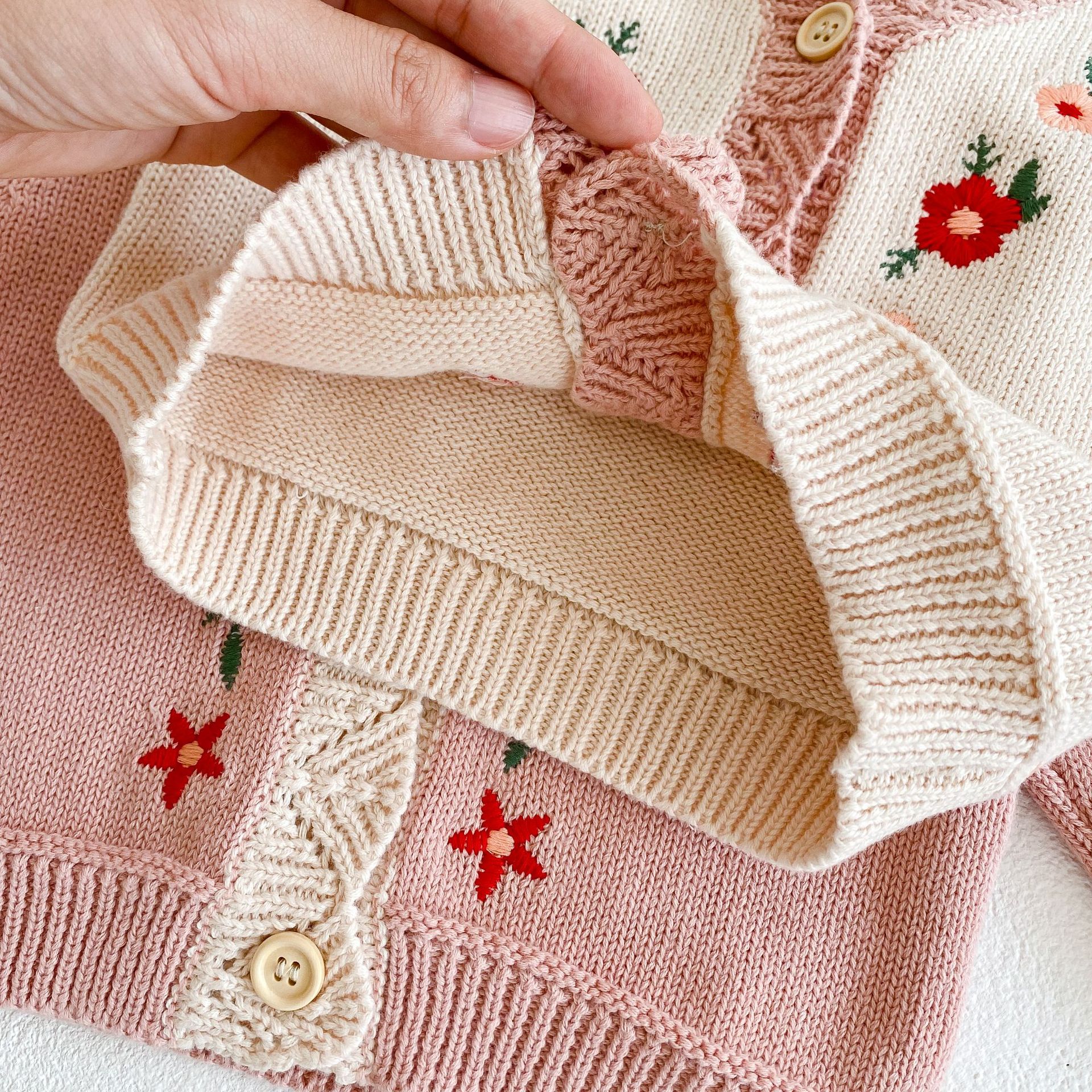 herbst Neue Baby Mädchen betroffen Strickjacke Nette Blume Stickerei zur Seite fahren Langarm Kleine Mädchen Strickjacke Jacke freundlicher betroffen Spitzen