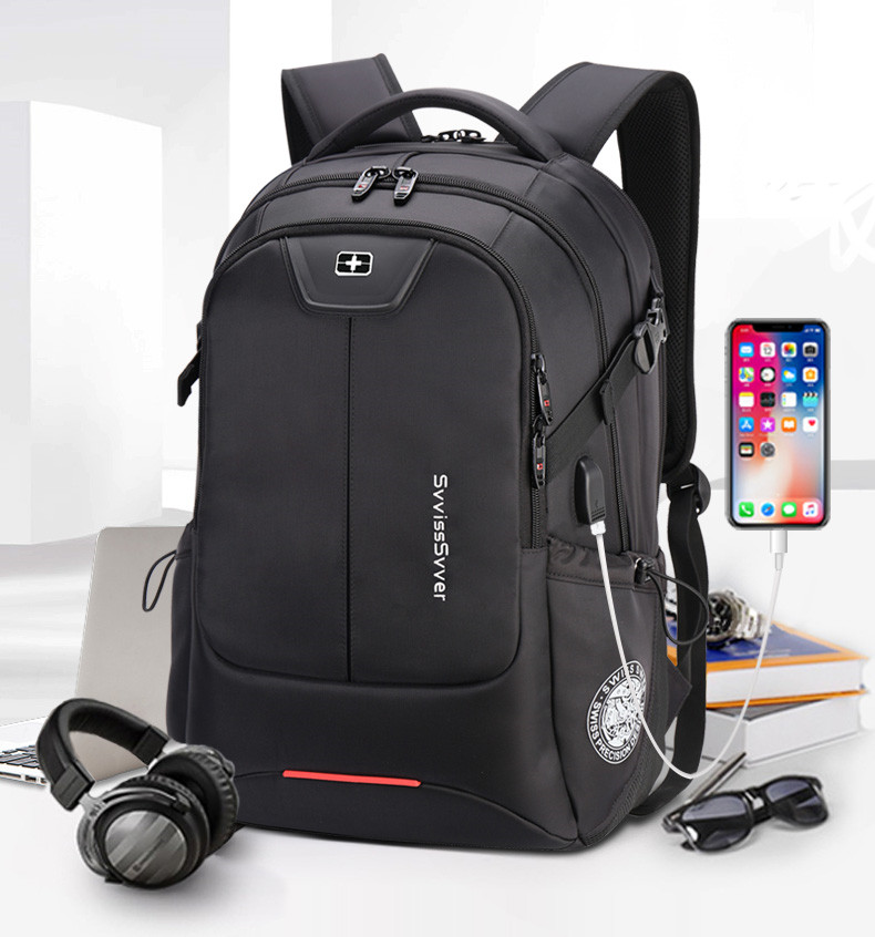 SWICKY multifunción de gran capacidad bolso de hombre de de viaje de carga usb impermeable anti-robo 15,6 pulgadas laptop mochila hombres