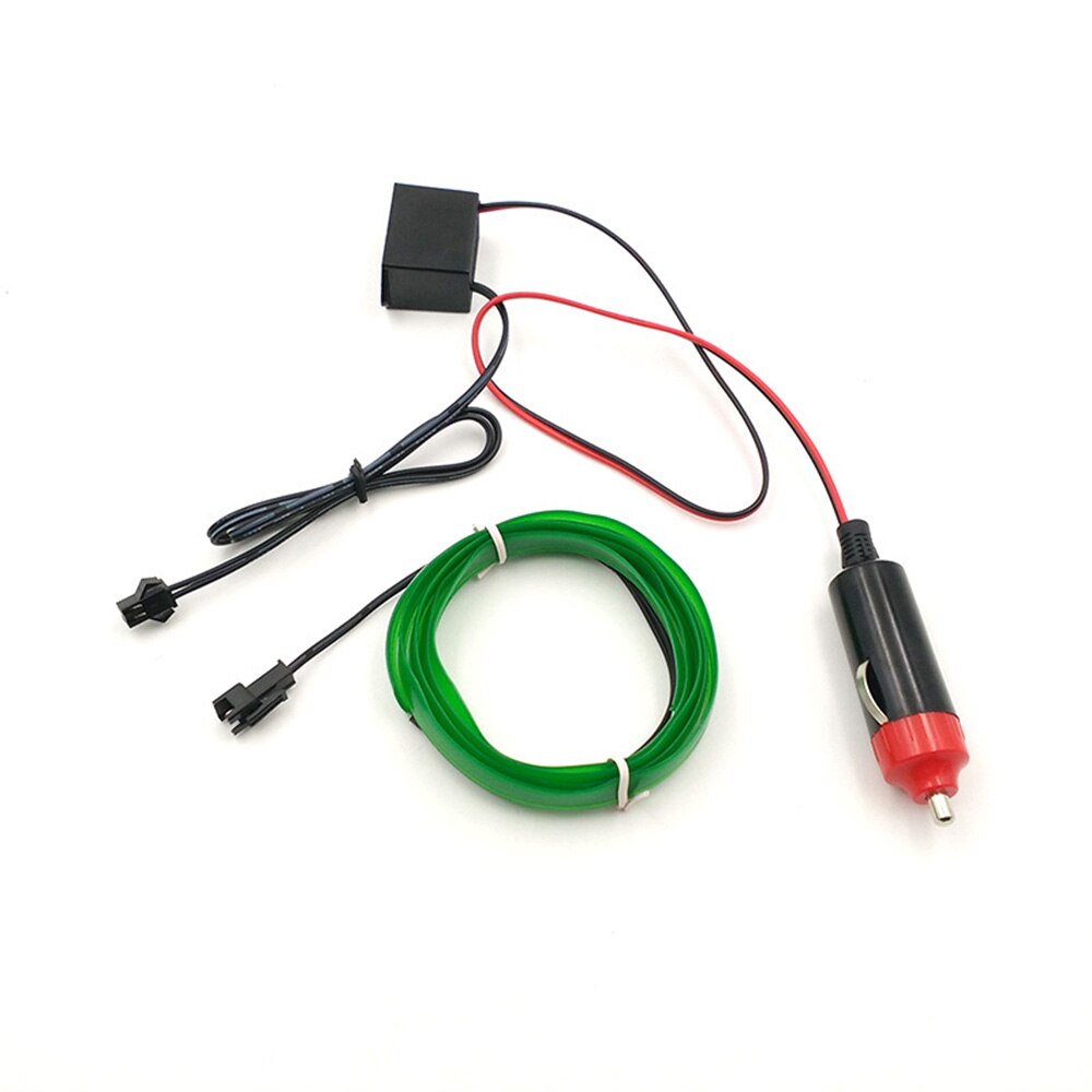 5M Glow EL Wire Cable with 12V Car Driver LED Neon Christmas Dance Party DIY Costumes Clothing Luminous Car Light Decoration: Dark Green