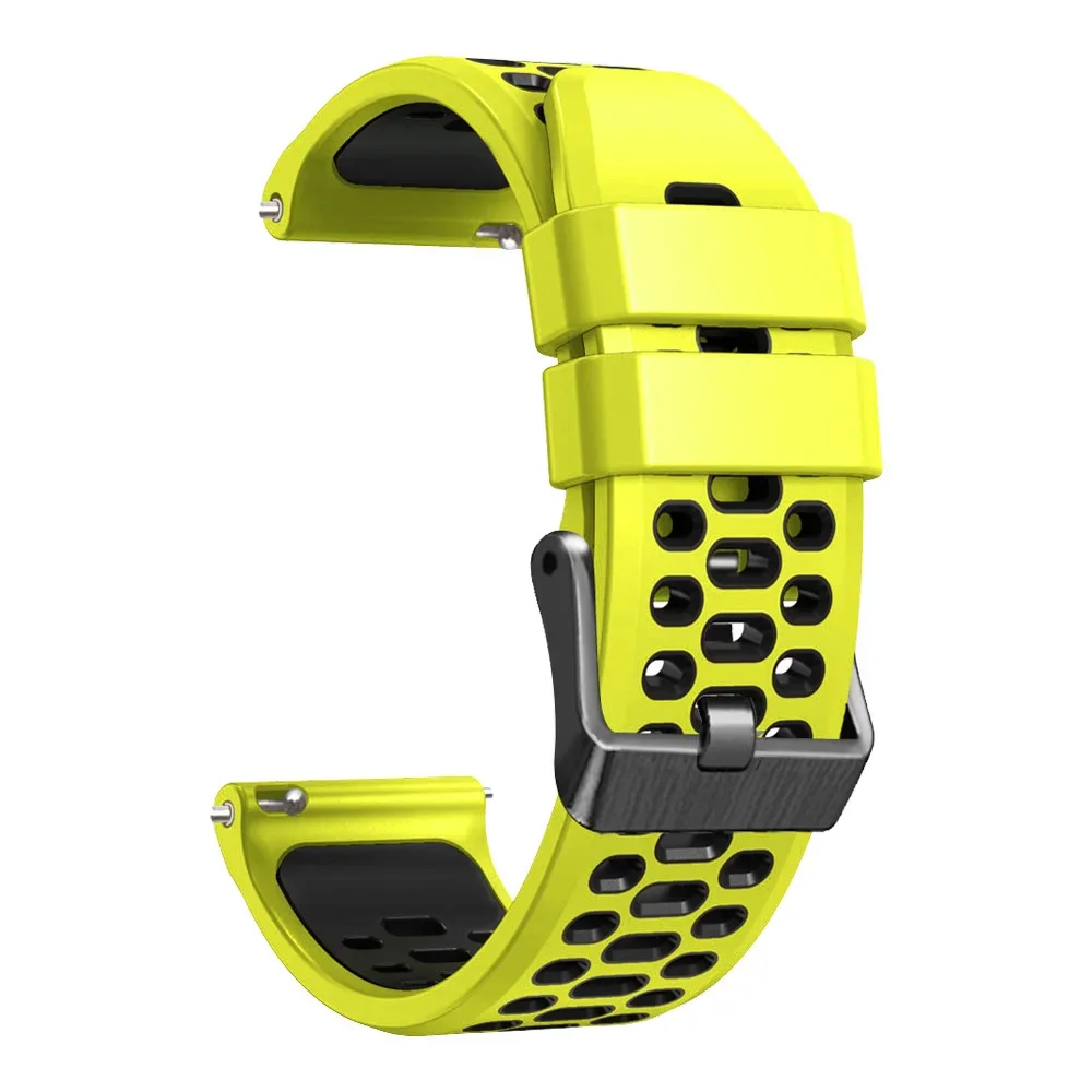 Tofarvet silikone 22mm urrem, åndbar rem til coros pace 3/ apex 46mm urrem til coros apex 2 pro armbånd, armbånd: Rød sort